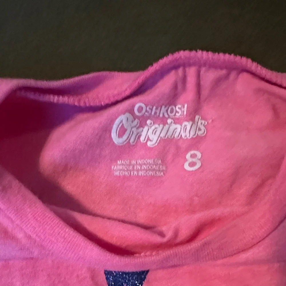 OshKosh B'gosh Pink Tee with Blue Hearts